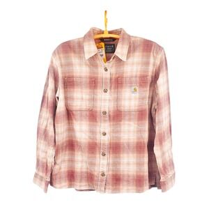 NWT Carhartt Shirt Womens 1X Plaid Rugged Flex Loose Fit Mid Weight Flannel